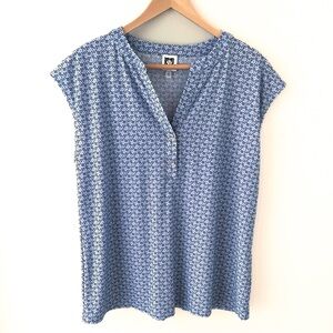 Anne Klein Sleeveless Split Neck Top M